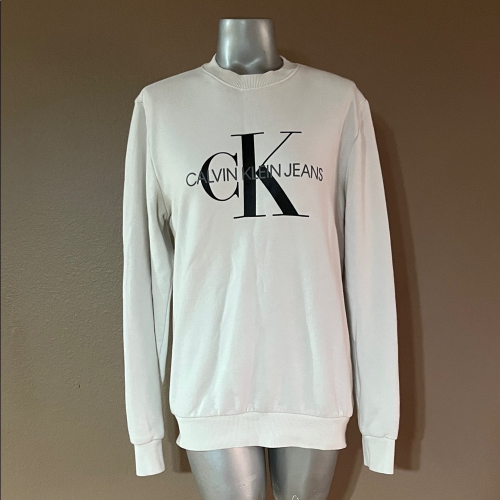 Calvin Klein Men's Off-White Crewneck Sweater